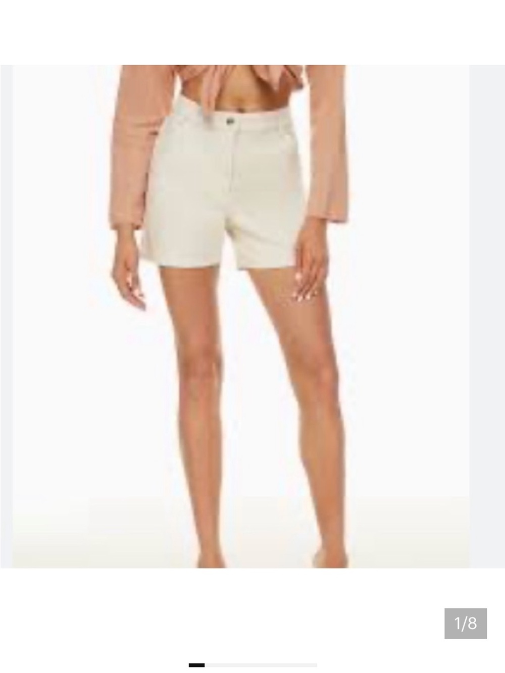 Aritzia Wilfred Free High-Rise Cream Shorts- Size 8